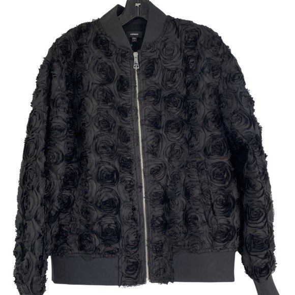 NWT Womens Express Bomber Jacket Black Size S/M - Picture 2 of 12